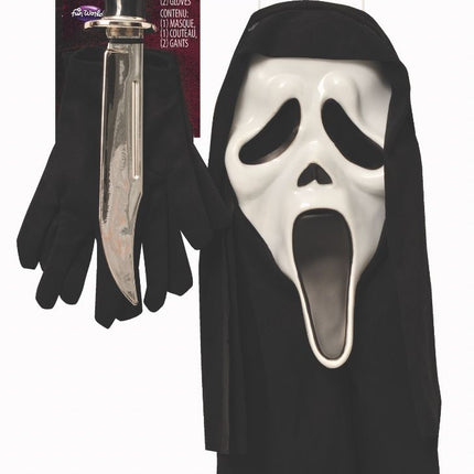 Conjunto de disfraz de Ghostface, 3 piezas