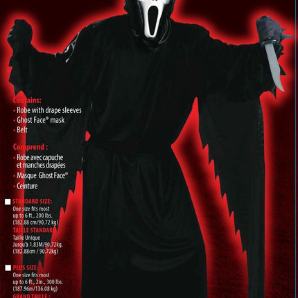 Disfraz de Halloween Fantasma Negro Hombre 3 piezas