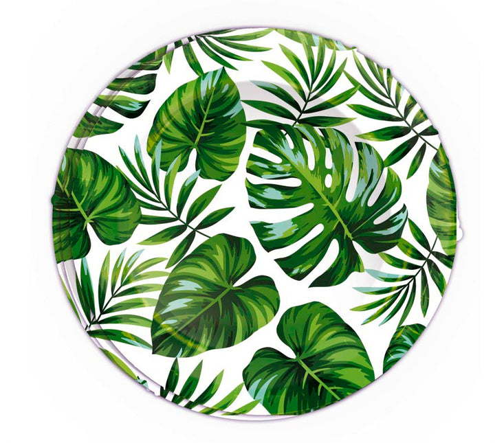 Platos hoja de palma 23cm 6ud