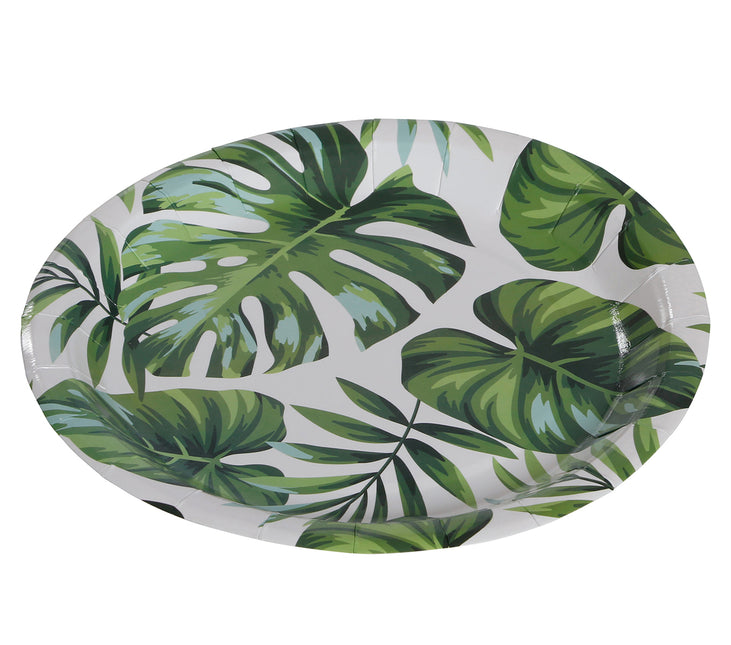 Platos hoja de palma 23cm 6ud