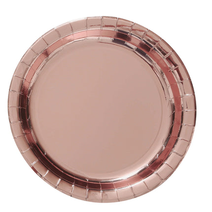 Platos Oro Rosa Redondos 23cm