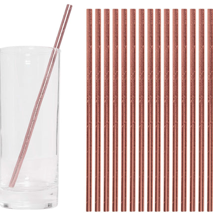 Pajitas Oro Rosa 12uds.