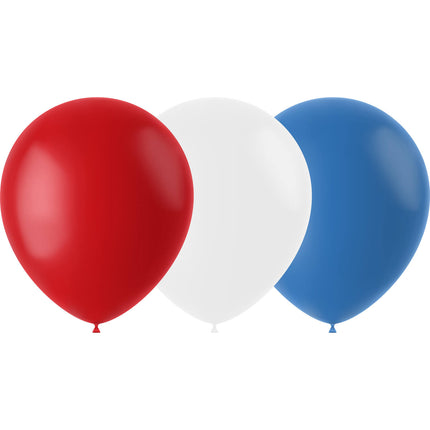 Globos Rojo-Blanco-Azul 23cm - 50 piezas