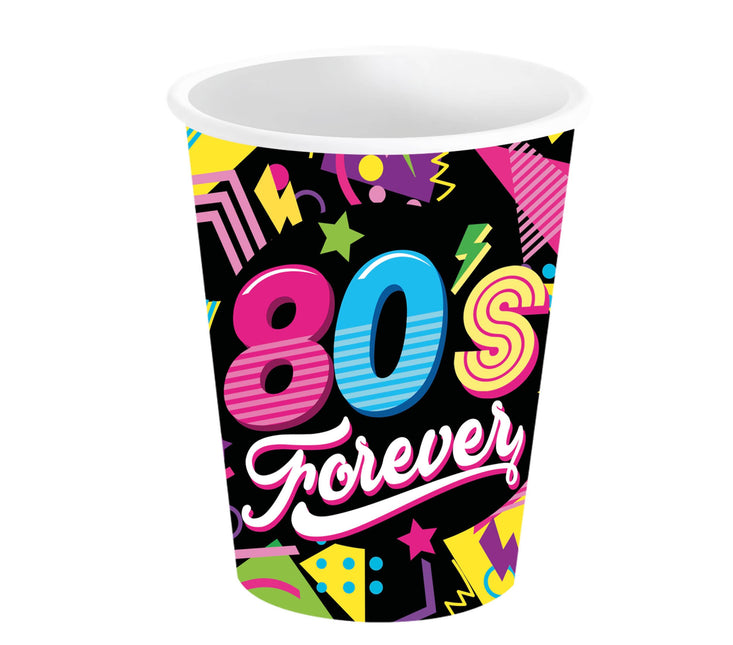 Vasos Neón 80S 240ml 6uds.