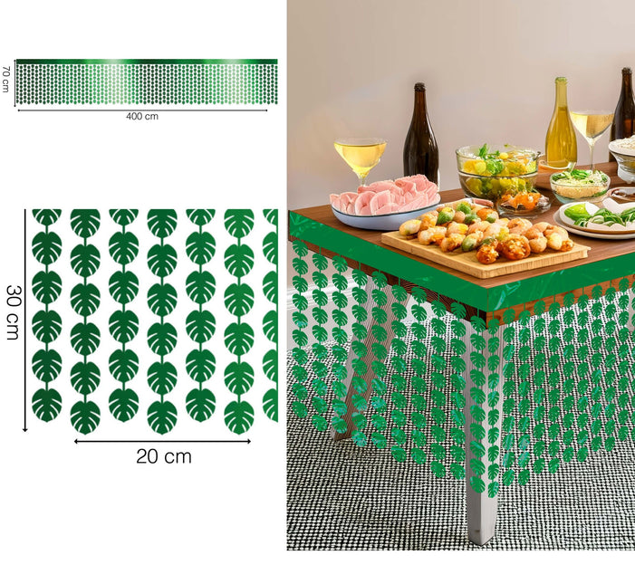 Mantel Hawai Verde Hojas de Palma 4m