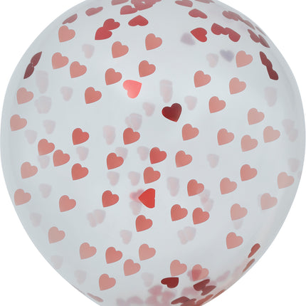 Bolsa de 10 globos con confeti de corazones