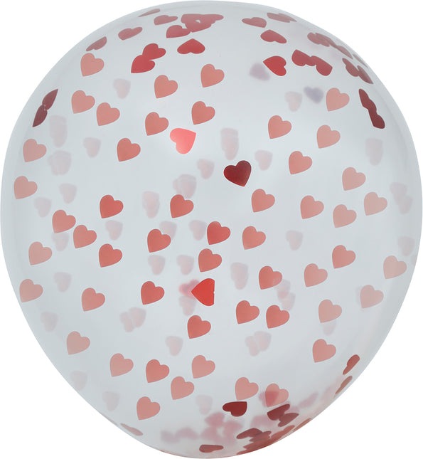 Bolsa de 10 globos con confeti de corazones