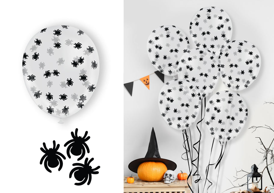 Halloween Confetti Globo Con Arañas 10pcs