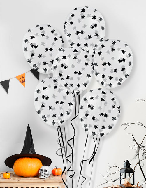 Halloween Confetti Globo Con Arañas 10pcs