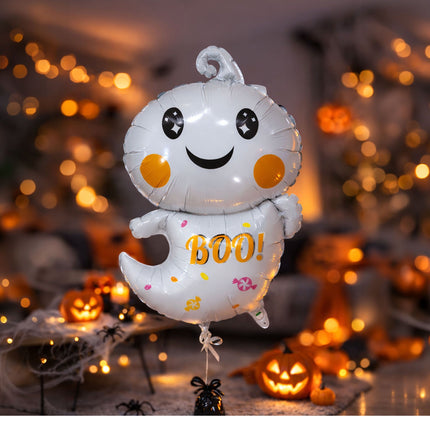Globo de helio de Halloween, fantasma blanco, sin gas, 75 cm