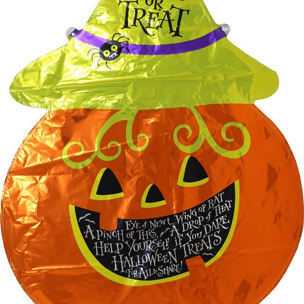 Globo de helio de Halloween verde y naranja con forma de calabaza, vacío, 70 cm