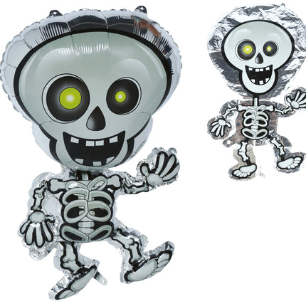 Globo de helio de Halloween con forma de esqueleto, sin gas, 65 cm