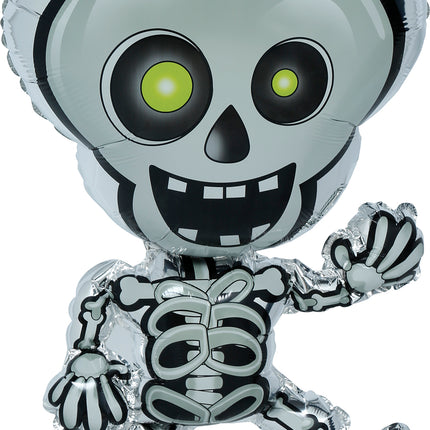 Globo de helio de Halloween con forma de esqueleto, sin gas, 65 cm