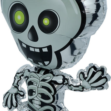 Globo de helio de Halloween con forma de esqueleto, sin gas, 65 cm