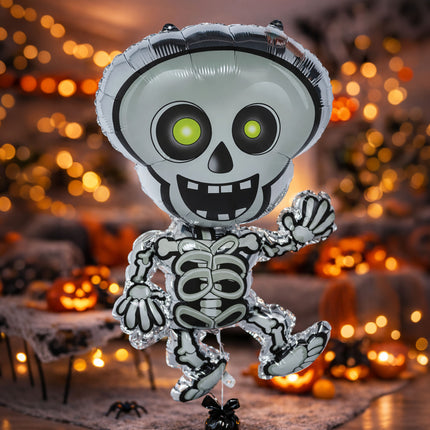 Globo de helio de Halloween con forma de esqueleto, sin gas, 65 cm