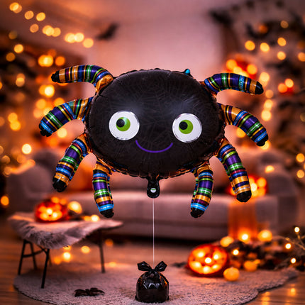 Globo de helio de Halloween con forma de araña, sin aire, 75 cm