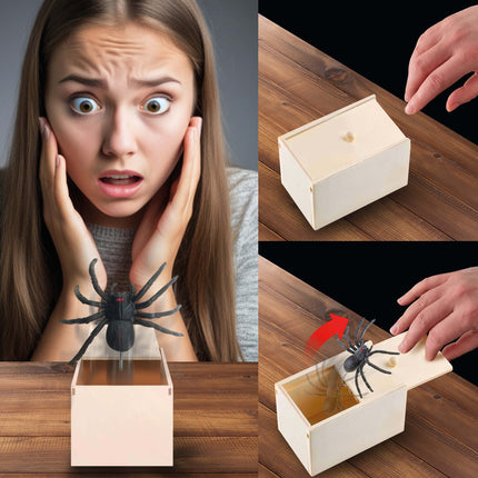 Araña falsa de Halloween en caja