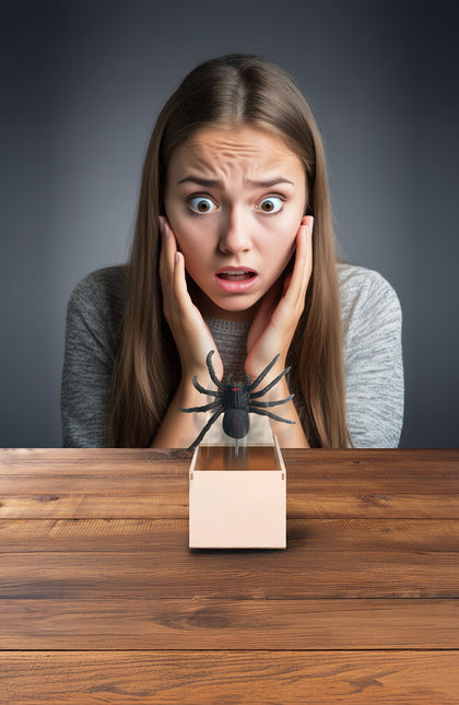 Araña falsa de Halloween en caja