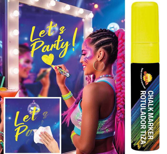 Rotulador de tiza amarillo