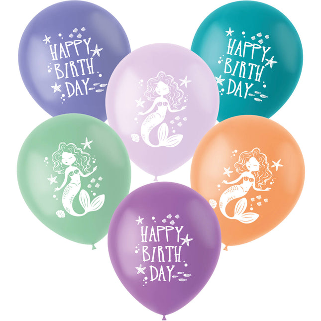 Globos Feliz Cumpleaños Sirena 33cm
