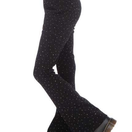 Pantalón Negro Glitter Acampanado