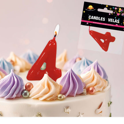 Vela Roja 4 Años 5,5cm