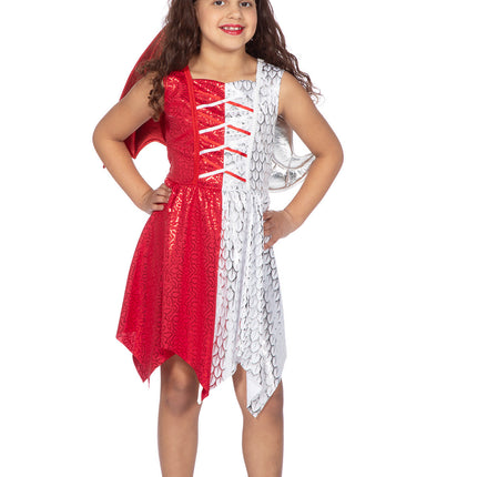 Vestido de ángel/demonio con alas y diadema