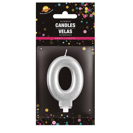 Vela Plata 0 Año Metálica 8cm