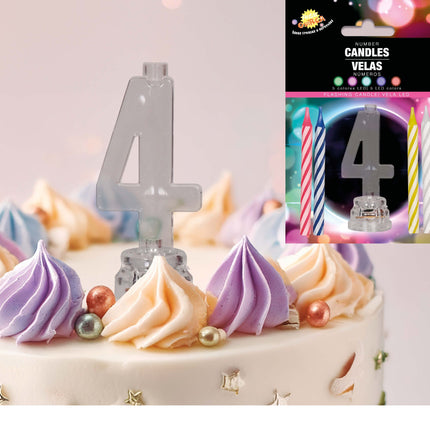 Portavelas 4 Años Led 13cm