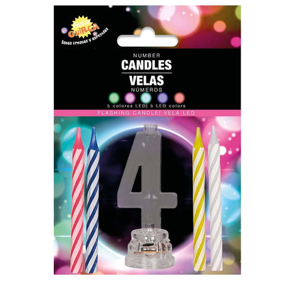 Portavelas 4 Años Led 13cm