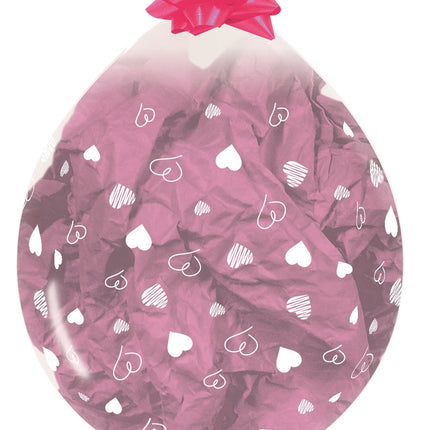 Globo Relleno Corazones Rosa 45cm 25pcs