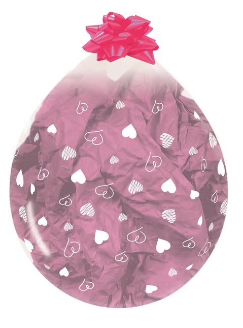 Globo Relleno Corazones Rosa 45cm 25pcs