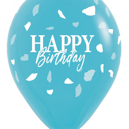 Globos Feliz Cumpleaños Azul 30cm 25pcs