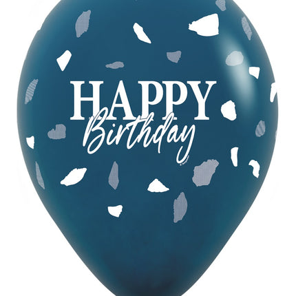 Globos Feliz Cumpleaños Azul 30cm 25pcs