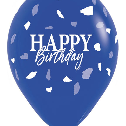 Globos Feliz Cumpleaños Azul 30cm 25pcs