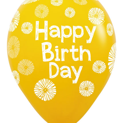 Globos Flores Feliz Cumpleaños 30cm 25pcs