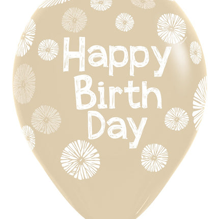 Globos Flores Feliz Cumpleaños 30cm 25pcs