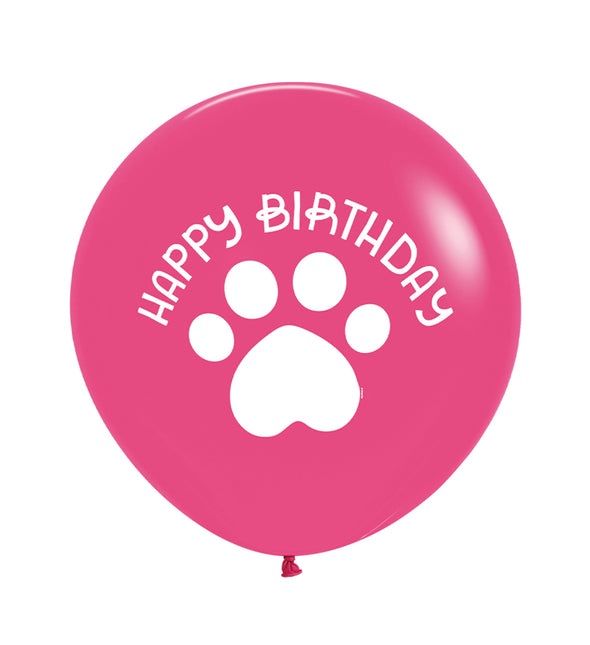 Feliz Cumpleaños - Huella - Fucsia - 012 - 3 Piezas