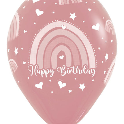 Globos Feliz Cumpleaños Arco Iris de Colores 30cm 12pcs