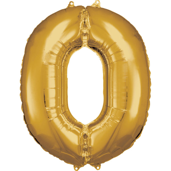 0 Año Figura Globo Oro Brillante Vacío 86cm