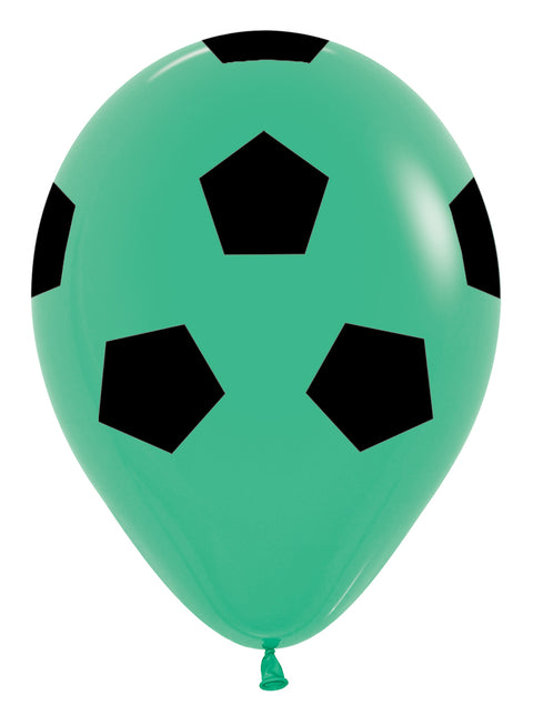 Globos Fútbol Verde 30cm 25pcs