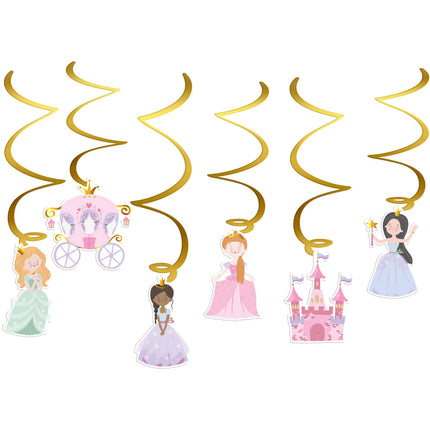 Decoración Colgante Princesas 6pcs