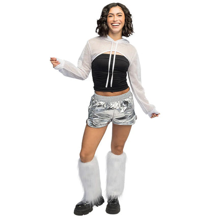 Bolero de malla de pesca blanco