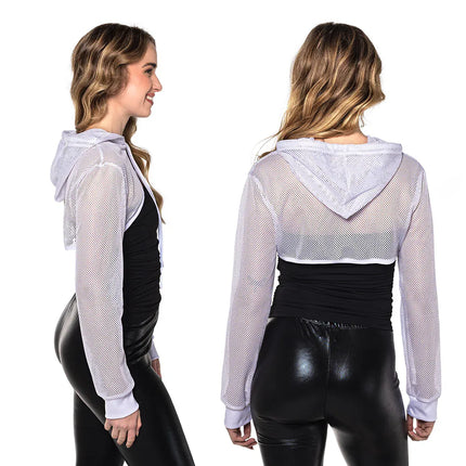 Bolero de malla de pesca blanco
