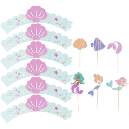 Set Decoración Sirena 6pcs