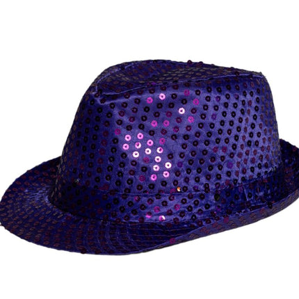 Sombrero de lentejuelas morado - Lote de 6