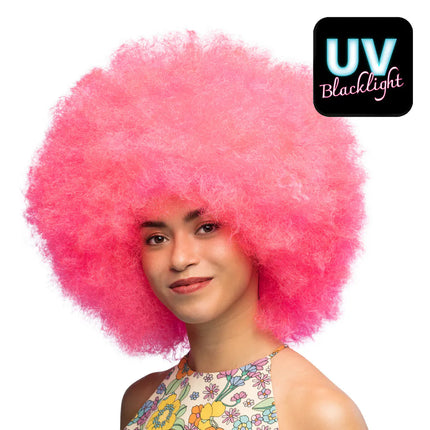Peluca Sugar rosa neón UV