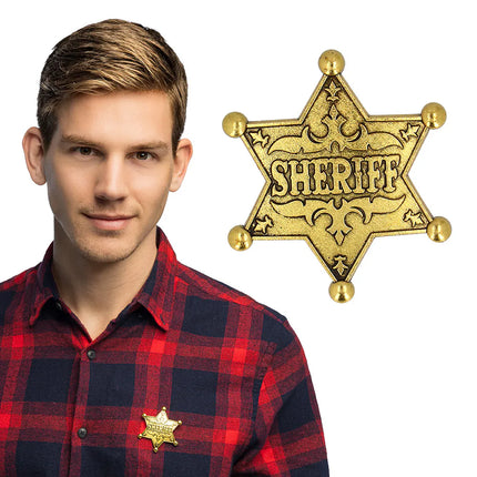 Insignia «Sheriff» de metal dorado