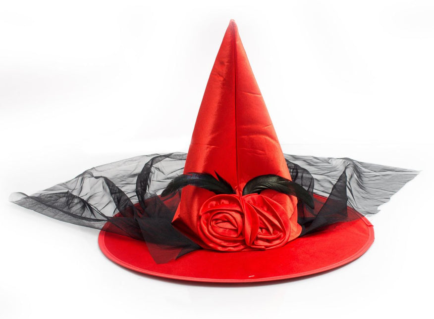 Sombrero de Bruja de Halloween Naranja Alto
