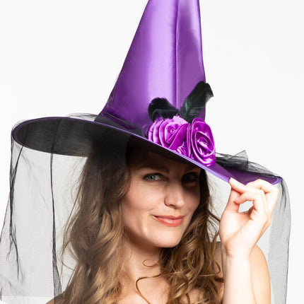 Sombrero de bruja de Halloween Morado
